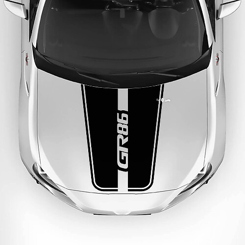 Duale Streifen & GR86 Logo Hauben-Vinylaufkleber für Toyota GR86