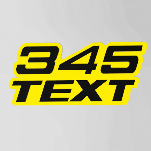 345 Hemi Style Custom TEXT Raised 3D Yellow and Black — Emblem (Kotflügel, Heckklappe, Kühlergrill)