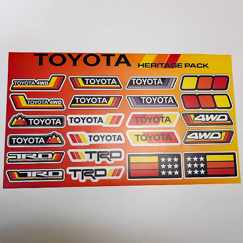 Toyota Heritage Retro 4WD TRD Style Aufkleber-Set Vinyl-Decals
