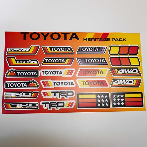 Toyota Heritage Retro Vintage Old Style Sticker Pack Aufkleber Grafiken
