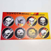 Skull Heritage Retro Vintage Old Style Sticker Pack Aufkleber Grafiken für Toyota TRD
 2