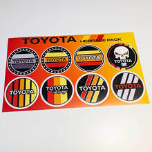 Toyota Heritage Retro Vintage Old Style Runde Aufkleber Set Decals Grafiken 2
