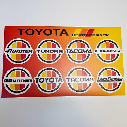 Toyota Models Heritage Retro Vintage Old Style Sticker Pack Aufkleber Grafiken
