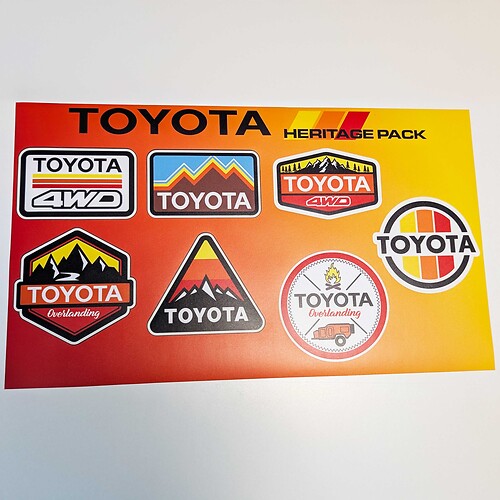 Toyota Mountains Heritage Retro Vintage Old Style Sticker Pack Aufkleber Grafiken

