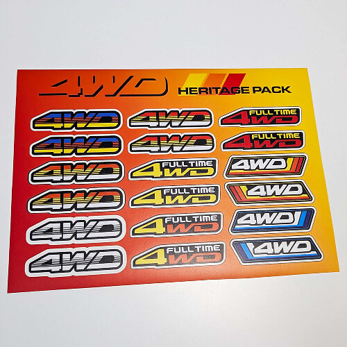 4WD Heritage Retro Vintage Old Style Sticker Pack Aufkleber Grafiken für Toyota Trucks
