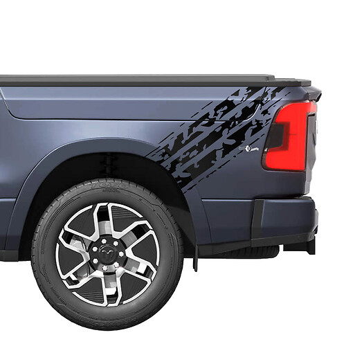 Bettseitenstreifen, Vinyl-Aufkleber, Aufkleber, Grafiken, Dodge RAM 1500 REV
