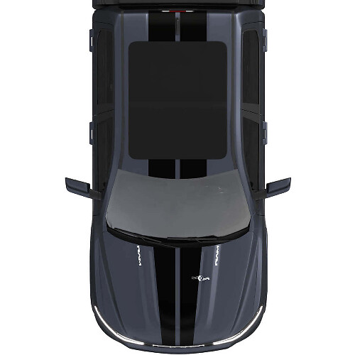 Doppelte Mittelstreifen für Motorhaube und Dach für Dodge RAM 1500 REV, Vinyl-Aufkleber, Aufkleber, Grafiken
