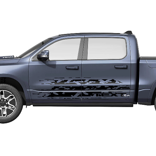 Vinyl-Aufkleber-Kit im Used-Look für die Seite des Dodge Ram 1500 REV_1