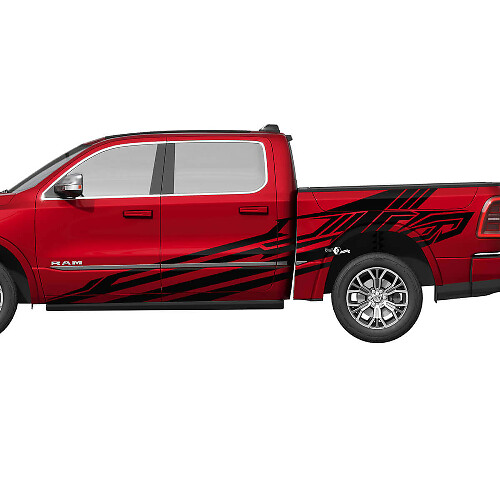 Geometrische Seitentüren Seitenwände LKW Vinyl Aufkleber Sticker Grafiken für Dodge Ram 1500 Tungsten