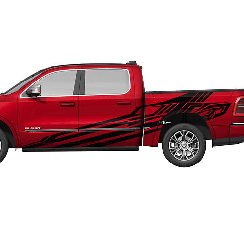 Splash Side Doors Side Doors Truck Vinyl Aufkleber Aufkleber Grafiken für Dodge RAM 1500 TUNGSTEN
