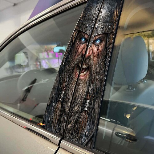 Viking Krieger Gesicht Türsäule Vinyl Aufkleber Set_1