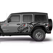 T-Rex Seiten-Grafik-Vinylaufkleber-Set für Jeep Wrangler_2