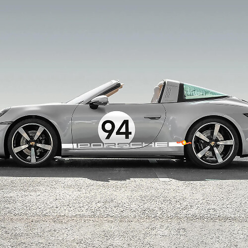 Heritage Style Nummer Seiten Vinyl-Aufkleber Set für Porsche 911 Targa 4S