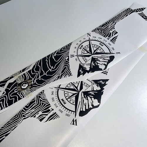 2x Topographic Map Edition Plätterbett -Seiten -Vinyl -Aufkleber Aufkleber Aufkleber Passform für Hyundai Santa Cruz 2
