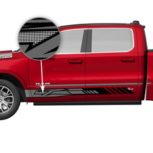 Geometrisches perforiertes Streifen-Seitenaufkleber-Kit für Dodge Ram 1500 Tungsten_2