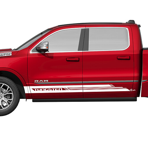 Seitentüren Rocker Panel Stripes Vinyl Aufkleber Aufkleber Grafiken für Dodge RAM 1500 TUNGSTEN
