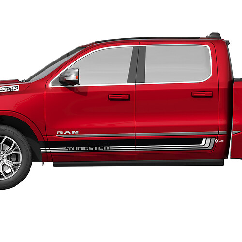 Side Rocker Heritage Panel Stripes Vinyl Aufkleber Aufkleber Grafiken für Dodge RAM 1500 TUNGSTEN
