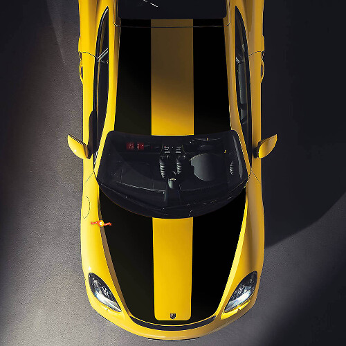 Racing Doppelter Hauben- und Dachstreifen Vinyl-Aufkleber-Set für Porsche Cayman GT4