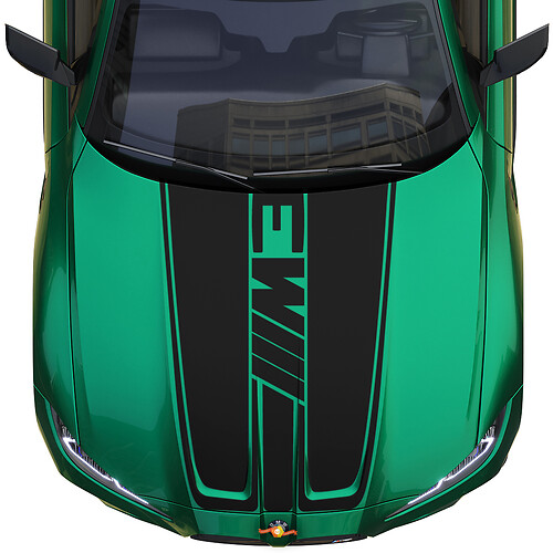 Haube BMW M4 M3 G80 G82 G83 M Performance Hood M Logo Vinyl Aufkleber
