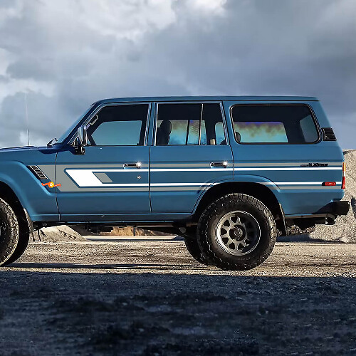Retro Stripes Seitentüren Vinyl -Aufkleber Aufkleber für 1988 Toyota Land Cruiser
