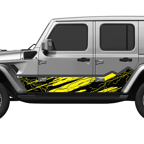 Camo Mountains Lightning Wrap Seitentüren Vinylaufkleber passend für Jeep Wrangler
