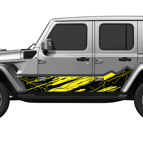 Camo Mountains Lightning Wrap Side Doors Vinyl Aufkleber Aufkleber Fit Jeep Wrangler
