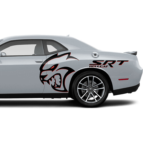 Zwei Farben Hellcat Red Eye Super Stock Side Decals Aufkleber für Dodge Challenger Redeye oder Ladegerät
