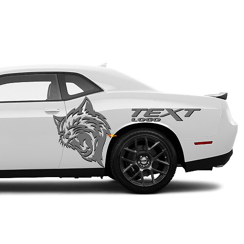 Wildcat Custom Text Seiten-Vinylaufkleber-Kit für Dodge Challenger Charger
