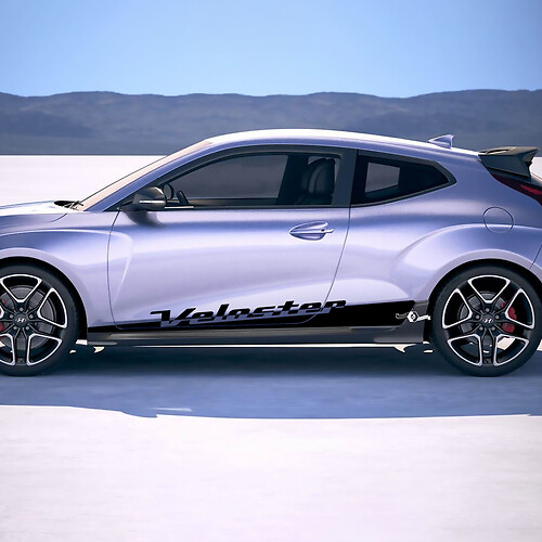 2x Türseiten -Rocker -Panel Streifen Vinylaufkleber Aufkleber Passform für Hyundai Veloster
