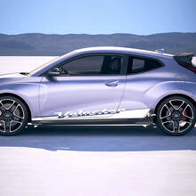 2x Tür Seiten Schweller Streifen Vinyl Aufkleber Decal passend für Hyundai Veloster 3