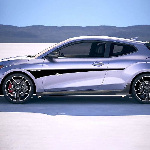 2x Türseiten -Rocker -Panel Streifen Vinylaufkleber Aufkleber Passform für Hyundai Veloster
