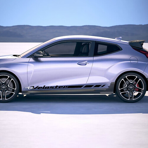 2x Türseiten -Rennstreifen Vinylaufkleber Aufkleber Passform für Hyundai Veloster
