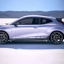 2x Türseiten -Rennstreifen Vinylaufkleber Aufkleber Passform für Hyundai Veloster
 2