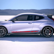 2x Türseiten -Rennstreifen Vinylaufkleber Aufkleber Passform für Hyundai Veloster
 3