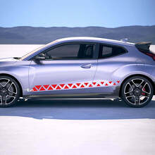 2x Tür Seitliche Crankle Racing Streifen Vinyl Aufkleber Dekor passend für Hyundai Veloster 3