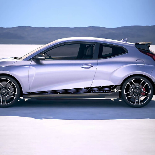 2x Türseitenflügel Rennstreifen Vinylaufkleber Aufkleber Aufkleber Passform für Hyundai Veloster
