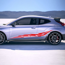 2x Türseitenflügel Rennstreifen Vinylaufkleber Aufkleber Aufkleber Passform für Hyundai Veloster
 3