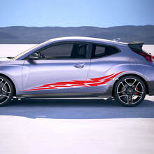 2x Türseitenflügel Rennstreifen Vinylaufkleber Aufkleber Aufkleber Passform für Hyundai Veloster
 3