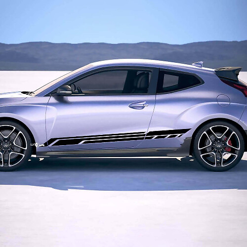 2x Türseitige Rennstreifen Vinylaufkleber Decal passend für Hyundai Veloster 1