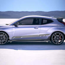 2x Türseitige Rennstreifen Vinylaufkleber Decal passend für Hyundai Veloster 2