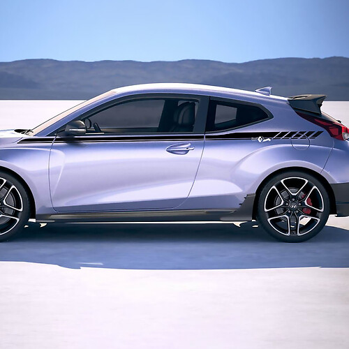 Obere Tür Seite Rennstreifen Vinylaufkleber Aufkleber Passform für Hyundai Veloster
