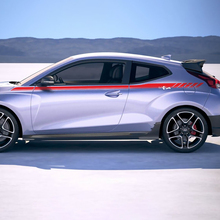 Obere Tür Seite Rennstreifen Vinylaufkleber Aufkleber Passform für Hyundai Veloster
 3