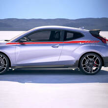 Obere Tür Seite Rennstreifen Vinylaufkleber Aufkleber Passform für Hyundai Veloster
 3