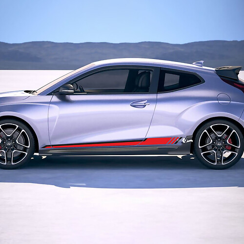 Seitenrennstreifen Vinylaufkleber Aufkleber Passform für Hyundai Veloster
