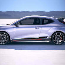 Seitliche Racing-Streifen Vinyl-Aufkleber Dekor für Hyundai Veloster 2