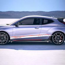 Seitenrennstrobe Streifen Vinylaufkleber Aufkleber Passform für Hyundai Veloster
 3