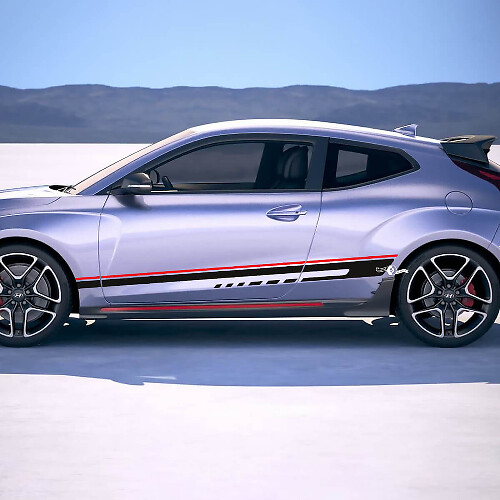 Seitenrennstreifen Vinylaufkleber Aufkleber Passform für Hyundai Veloster 3
