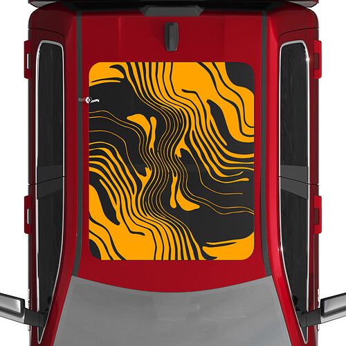 Topografische Karte Vinyl -Aufkleber Aufkleber Grafiken für Dodge Ram 1500 Wolfram -Panoramabläufe Monddach
