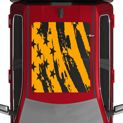 USA American Flag Distressed Vinyl Decals Aufkleber Grafik für Dodge Ram 1500 Wolframpanorama -Monddach
