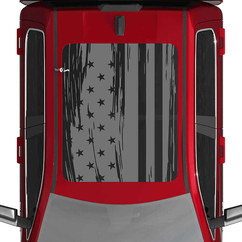 USA amerikanische Flagge Verwitterte Dach Vinyl Aufkleber Sticker Grafiken 2 für Dodge RAM 1500 TUNGSTEN